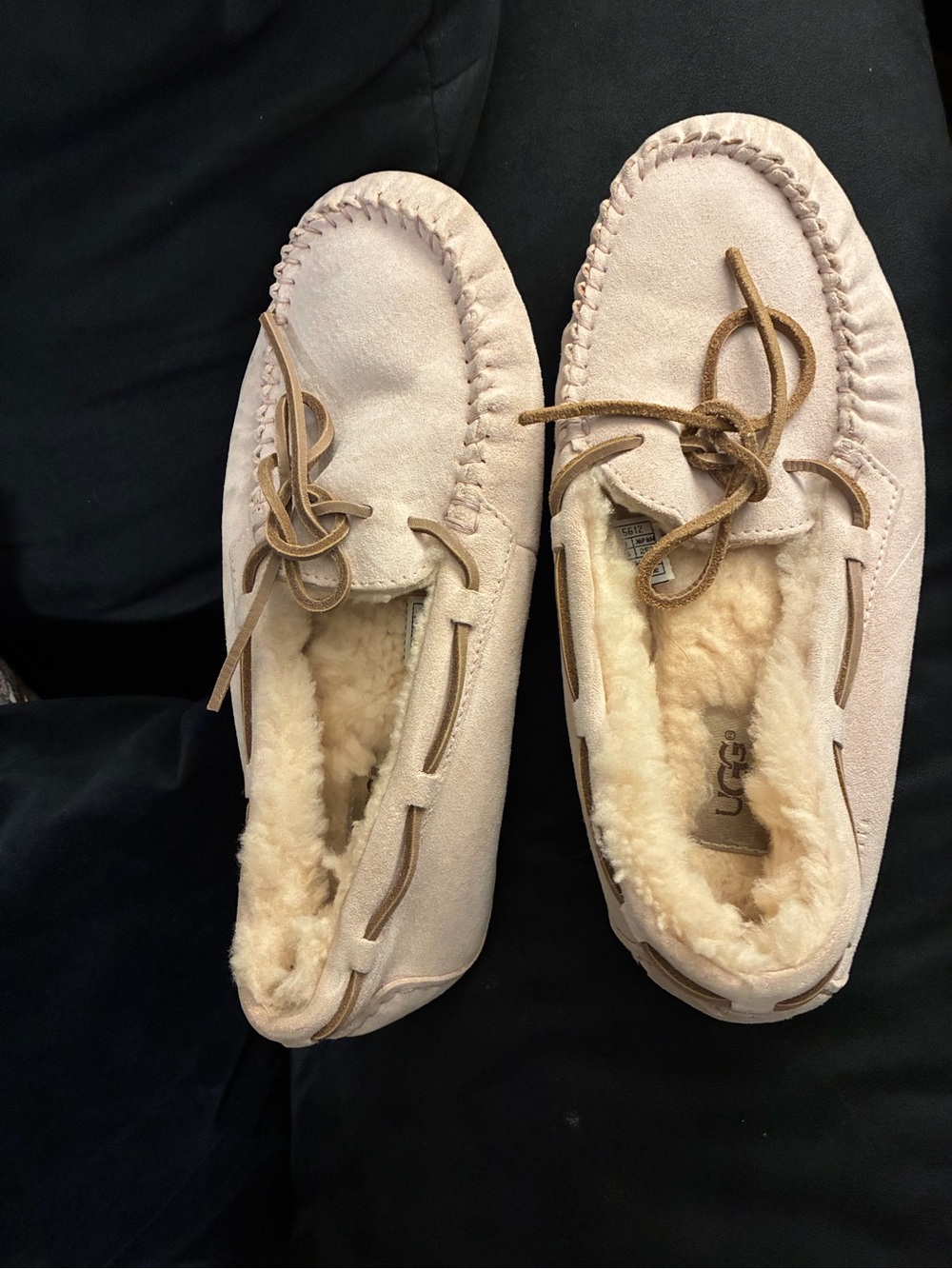 UGG Women's Sand Suede Shearling Moccasin Slippers